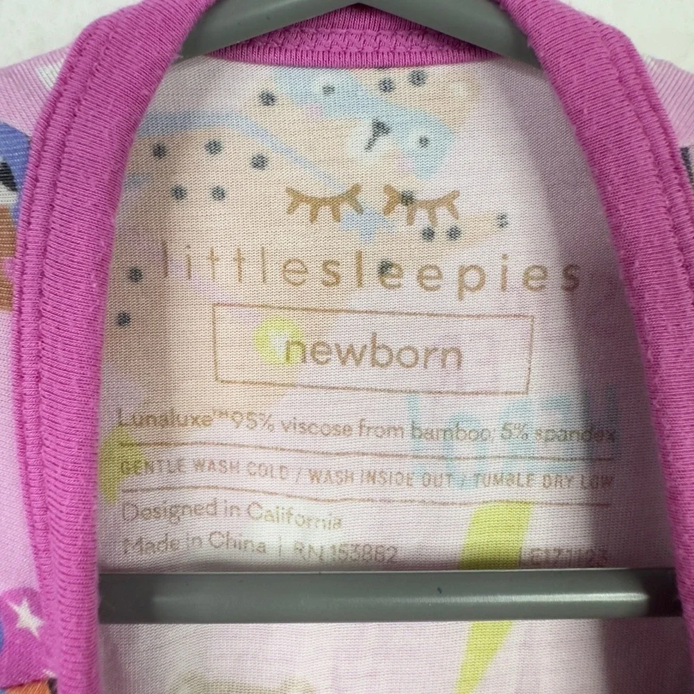 Little Sleepies Milkberry 2PC Pajama Bundle NB 0-3M Bamboo Superhero Leopard‎
